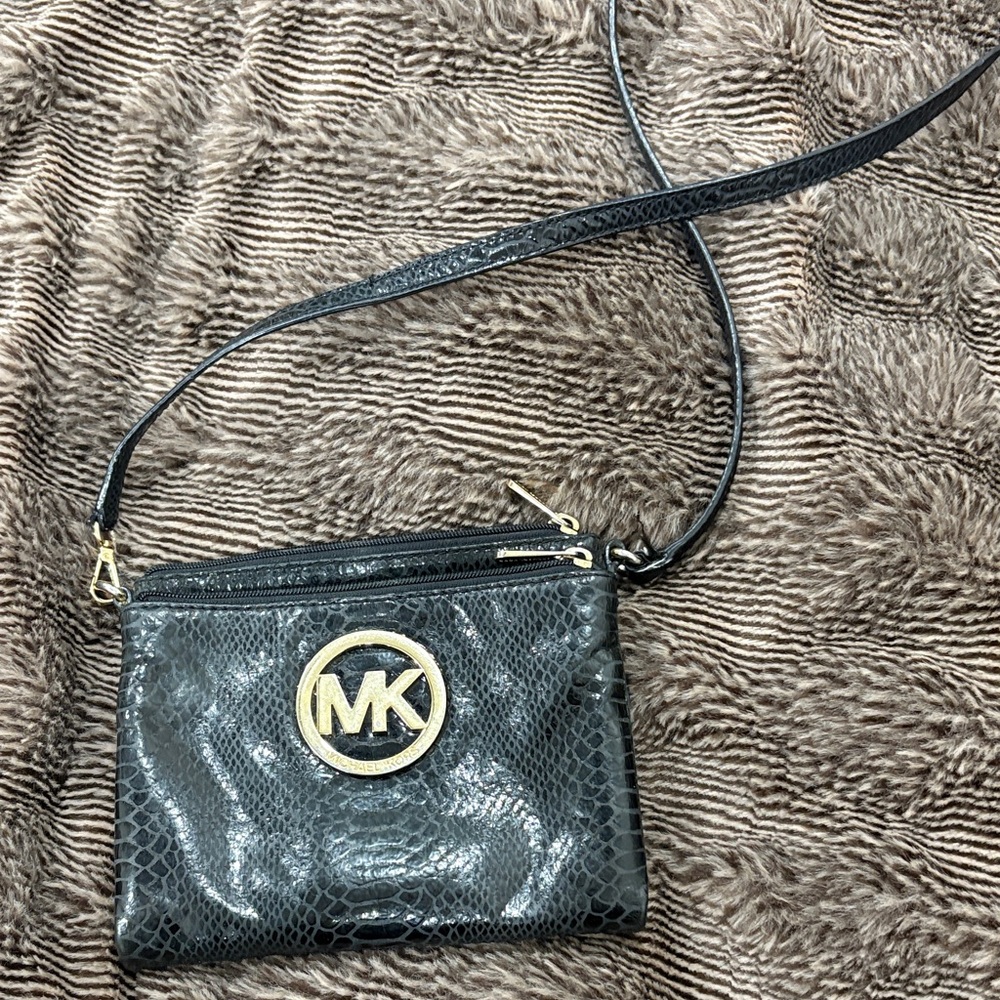 Michael Kors Black and Gold Crossbody Bag